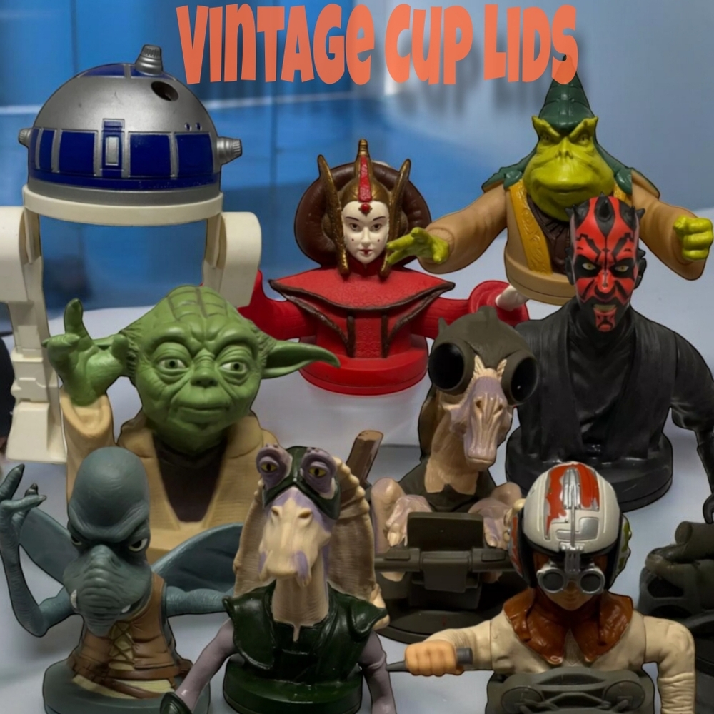 *[[Vintage]]* 1999 Star Wars Cup Lids.